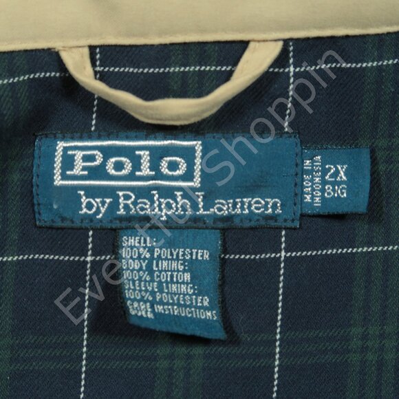 Vintage Polo Ralph Lauren Jacket Mens 2XB Beige Bi Swing Harrington Bomber Lined - Picture 8 of 8
